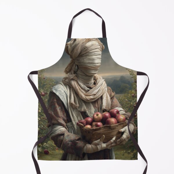 Item preview, Faceless Orchard Keeper with Basket of Red Apples designed and sold by Shannon Hilson.