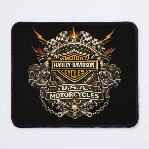 Item preview, Harley USA Motorcycles Skull — Vintage Custom Biker designed and sold by IronRoadCo.