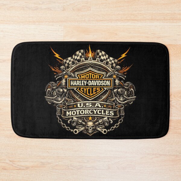 Item preview, Harley USA Motorcycles Skull — Vintage Custom Biker designed and sold by IronRoadCo.