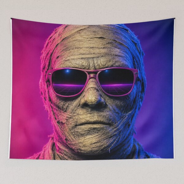 Item preview, Retro 80s Neon Synthwave The Mummy designed and sold by TobinHood.