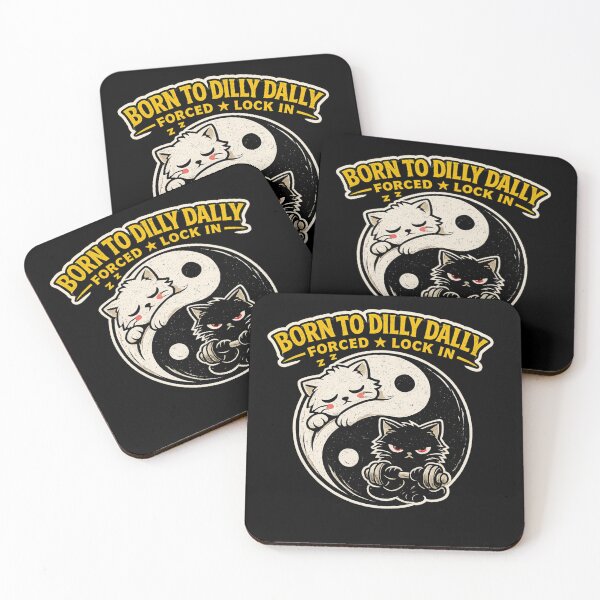 Item preview, Born To Dilly Dally Forced To Lock In Gym Cat Sticker designed and sold by VibeOffline Studio.