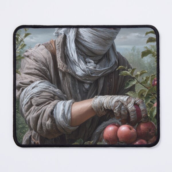 Item preview, Bandaged Orchard Harvester Picking Red Apples designed and sold by Shannon Hilson.