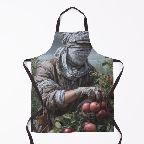 Item preview, Bandaged Orchard Harvester Picking Red Apples designed and sold by Shannon Hilson.