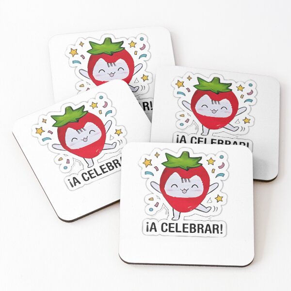 Item preview, Celebration Strawberry Cat - Kawaii Party Sticker designed and sold by Evangeline2016.