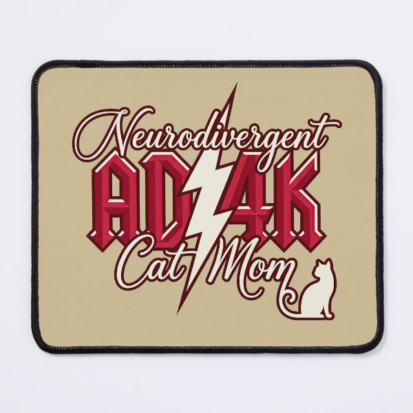 Item preview, Neurodivergent ADHD Cat Mom Heavy Metal Parody designed and sold by GrafTeesLab.