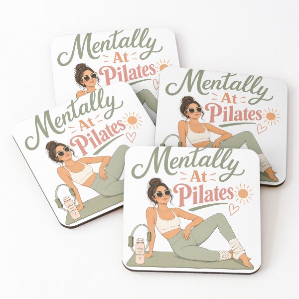 Item preview, Mentally At Pilates — Aesthetic Girl Pilates Mat Funny Quote designed and sold by SnortStudio.