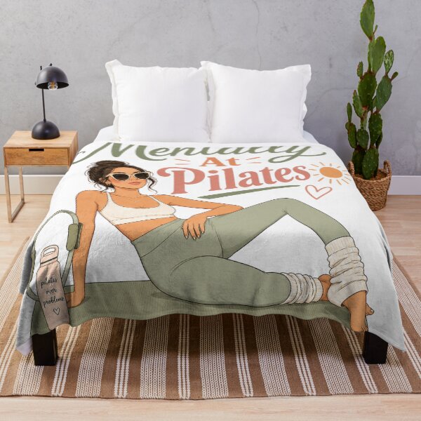 Item preview, Mentally At Pilates — Aesthetic Girl Pilates Mat Funny Quote designed and sold by SnortStudio.