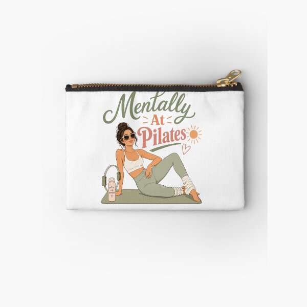 Item preview, Mentally At Pilates — Aesthetic Girl Pilates Mat Funny Quote designed and sold by SnortStudio.