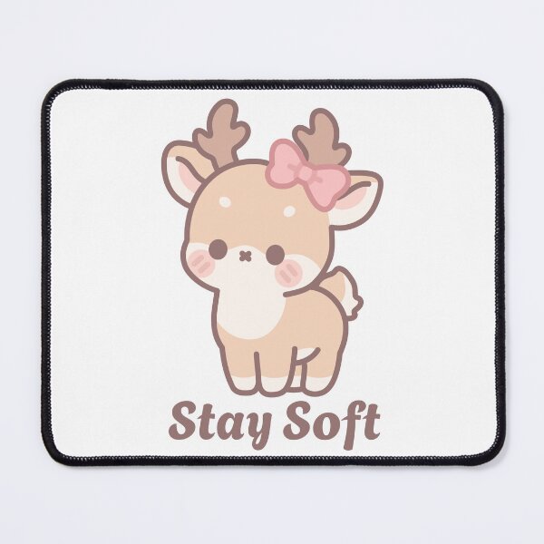 Item preview, Stay Soft Deer | Cute Kawaii Pink Bow Fawn Sticker designed and sold by gabbycore.
