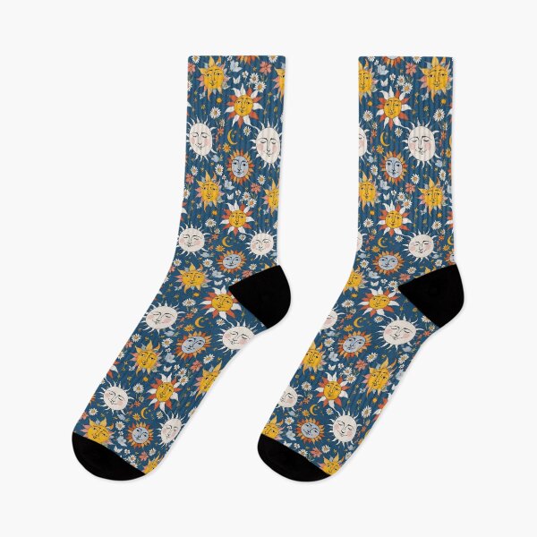 Item preview, Sun and Moon Floral on Blue designed and sold by CarrollGene.
