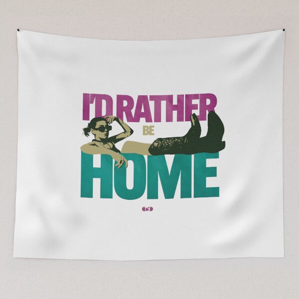 Item preview, Rather Be Home — Introvert Retro Collage Art designed and sold by Decorador de Corazones.