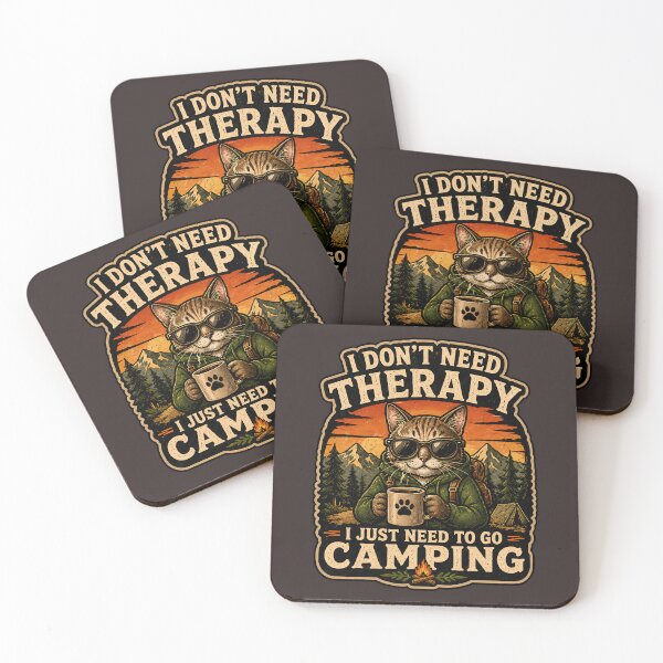 Item preview, I Need Camping Not Therapy Cat designed and sold by MonLeo Studio.