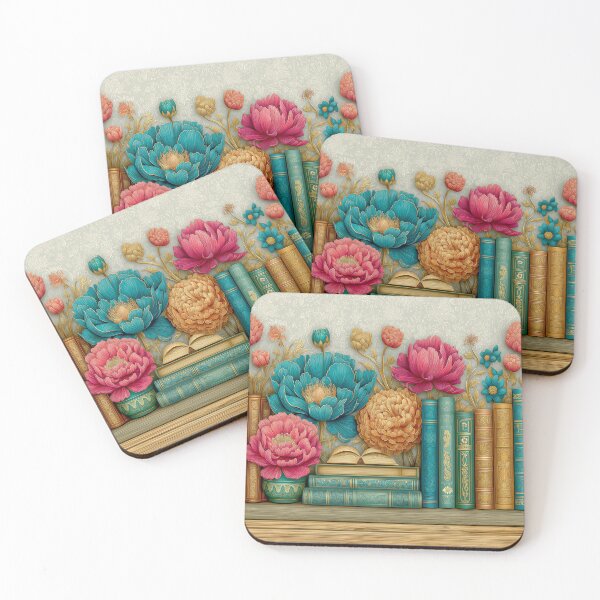 Item preview, Bookshelf Floral Cottagecore Art | Vintage Botanical Library Aesthetic designed and sold by MargaretWiktor.