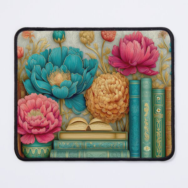 Item preview, Bookshelf Floral Cottagecore Art | Vintage Botanical Library Aesthetic designed and sold by MargaretWiktor.