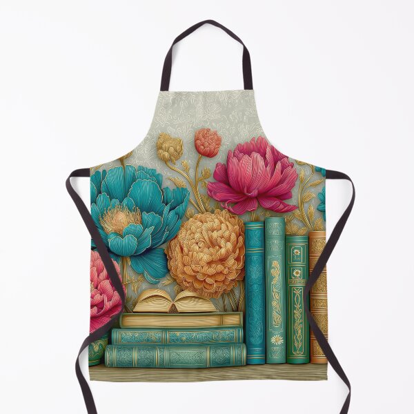 Item preview, Bookshelf Floral Cottagecore Art | Vintage Botanical Library Aesthetic designed and sold by MargaretWiktor.