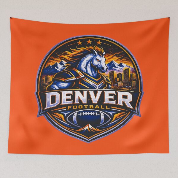 Item preview, Denver Football Mountain Skyline Sports Logo Shirt designed and sold by TKOprintdesigns.