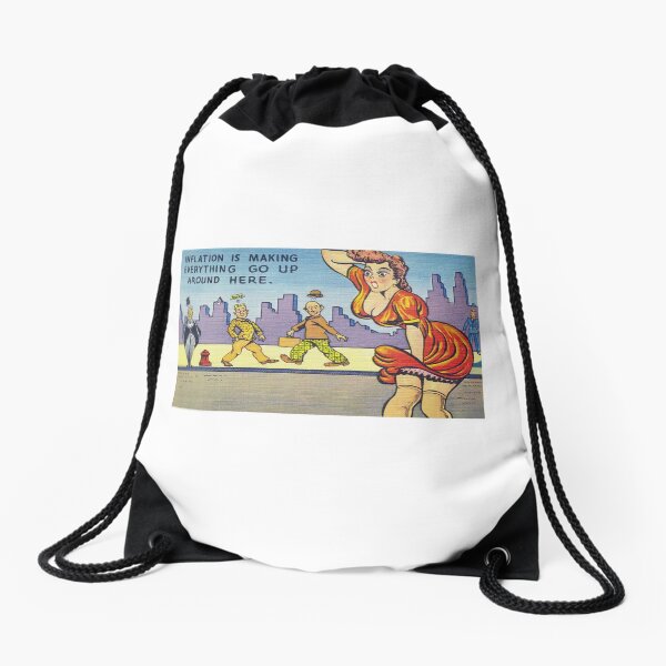 Funny Vintage Comic Postcard Risque Woman Illustration Retro Drawstring Bag