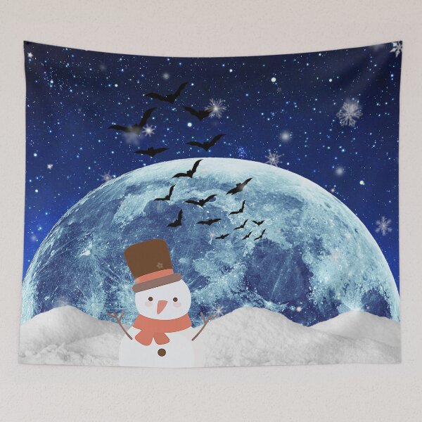 Item preview, Spooky Gothic snowman Under full Moon. designed and sold by FahdSpaceArt.
