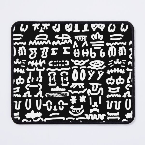 Item preview, Black and White Doodle Pattern – Abstract Faces & Symbols designed and sold by felipemaldonadoart.