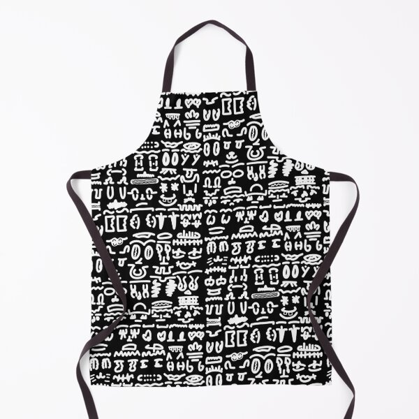 Item preview, Black and White Doodle Pattern – Abstract Faces & Symbols designed and sold by felipemaldonadoart.