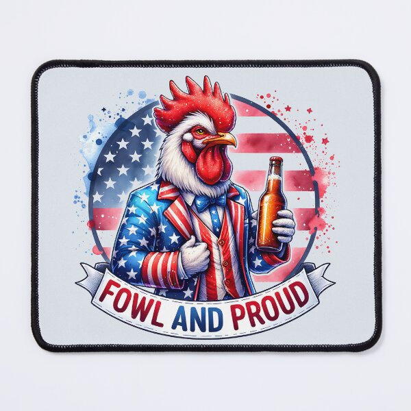 Item preview, Fowl and Proud - Funny Patriotic American Rooster BBQ designed and sold by Testarossi Designs.