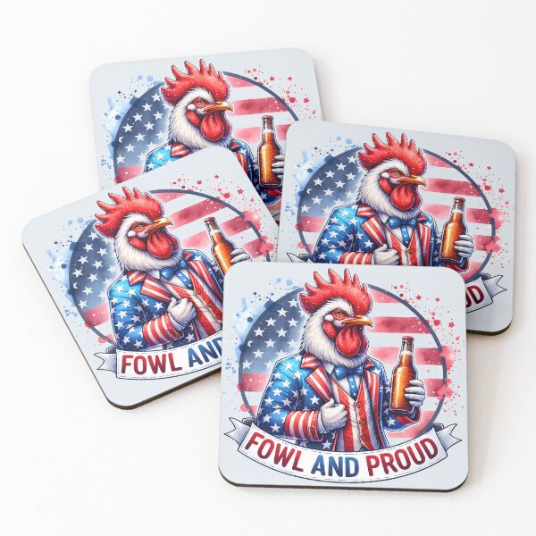 Item preview, Fowl and Proud - Funny Patriotic American Rooster BBQ designed and sold by Testarossi Designs.