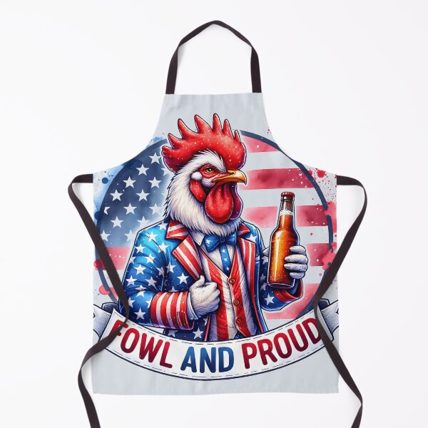 Item preview, Fowl and Proud - Funny Patriotic American Rooster BBQ designed and sold by Testarossi Designs.