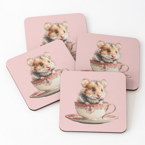 Item preview, Cute Hamster in Vintage Teacup | Cozy Cottagecore Animal Illustration designed and sold by GraceInNatureCo.