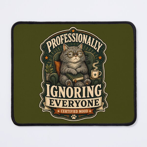 Item preview, Professionally Ignoring Everyone Moody Cat designed and sold by MonLeo Studio.