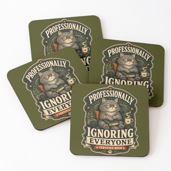 Item preview, Professionally Ignoring Everyone Moody Cat designed and sold by MonLeo Studio.