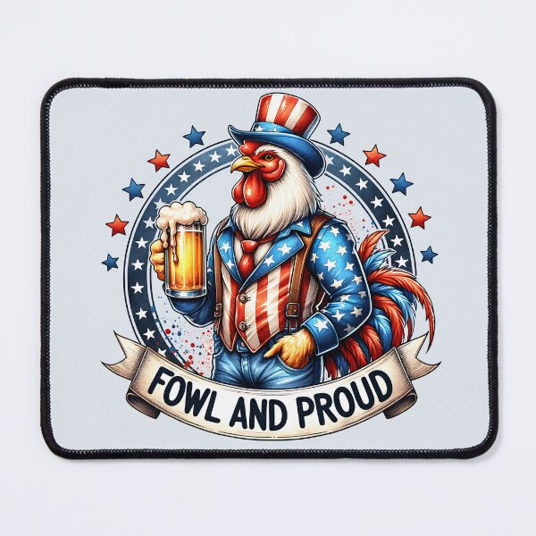 Item preview, Fowl and Proud - Funny Patriotic American Rooster Uncle Sam designed and sold by Testarossi Designs.
