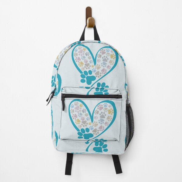 Item preview, Paw prints - aqua heart designed and sold by Doodles Down South.