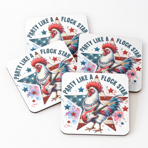 Item preview, Party Like A Flock Star - Funny Patriotic American Rooster Guitar designed and sold by Testarossi Designs.