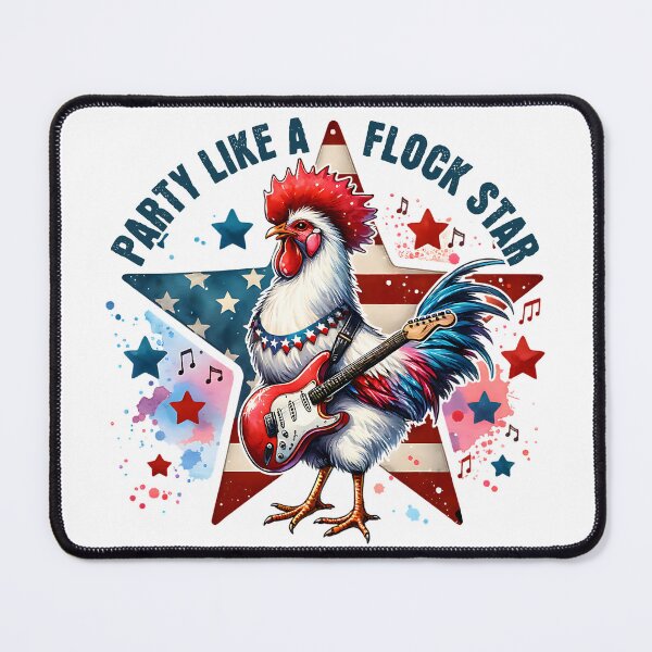 Item preview, Party Like A Flock Star - Funny Patriotic American Rooster Guitar designed and sold by Testarossi Designs.