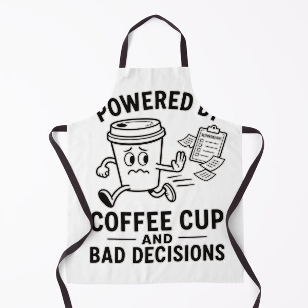 Item preview, Powered by Coffee Cups and Bad Decisions – Funny Coffee Humor T-Shirt designed and sold by MerchWSzpilkach.