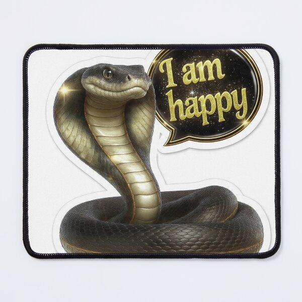 Item preview, Funny I Am Happy Cobra Snake Sticker designed and sold by QutteshopLM .