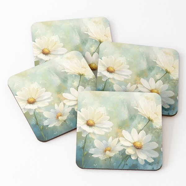 Item preview, Dreamy Daisy Field Art, Soft Pastel Spring Floral Yellow Green Print designed and sold by daila70.