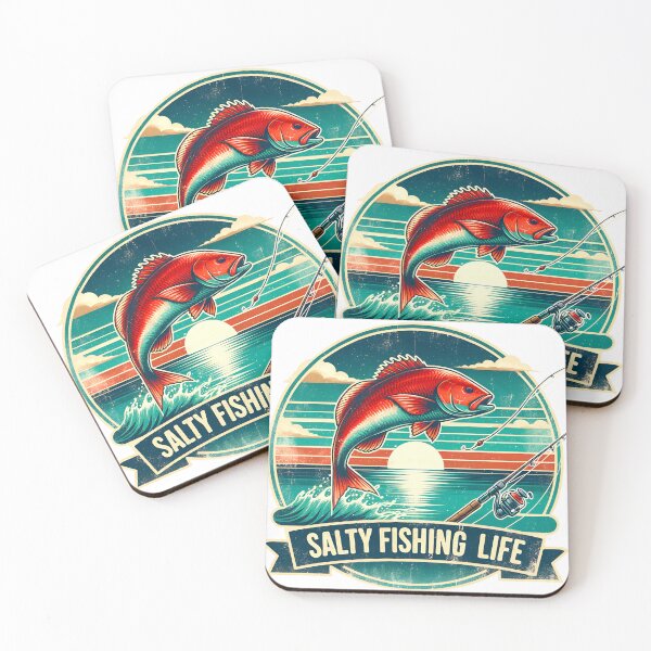 Item preview, Salty Fishing Life Vintage Redfish Design designed and sold by DewCreates.