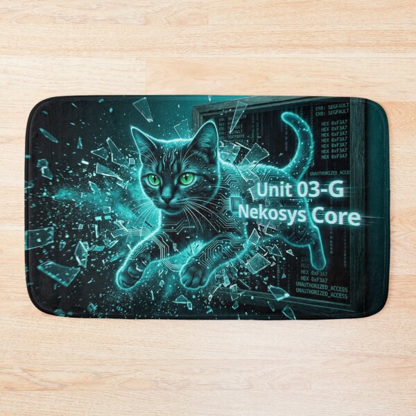 Item preview, NekoSys Core Unit 03-G // Cyberpunk Neon Cat designed and sold by dragon580.