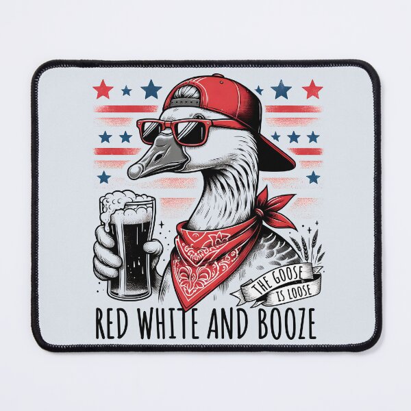Item preview, Red White and Booze - Funny Patriotic American Goose Party designed and sold by Testarossi Designs.
