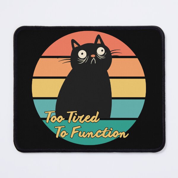 Item preview, Too Tired To Function - Retro Black Cat designed and sold by TherezaDesign.