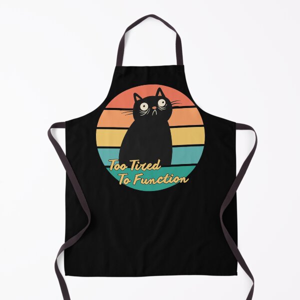Item preview, Too Tired To Function - Retro Black Cat designed and sold by TherezaDesign.