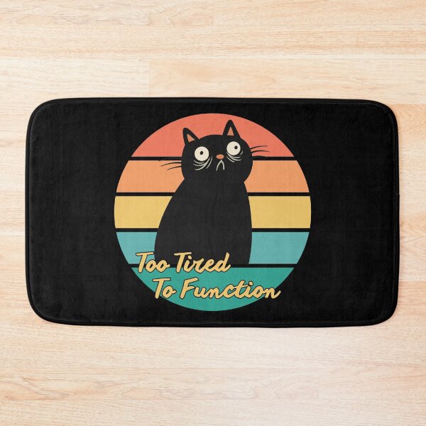 Item preview, Too Tired To Function - Retro Black Cat designed and sold by TherezaDesign.
