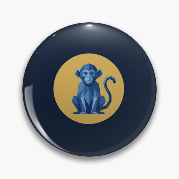 Item preview, Polygonal Blue Primate – Modern Decorative Vinyl for Graphic Design Fans designed and sold by bsbd-action.