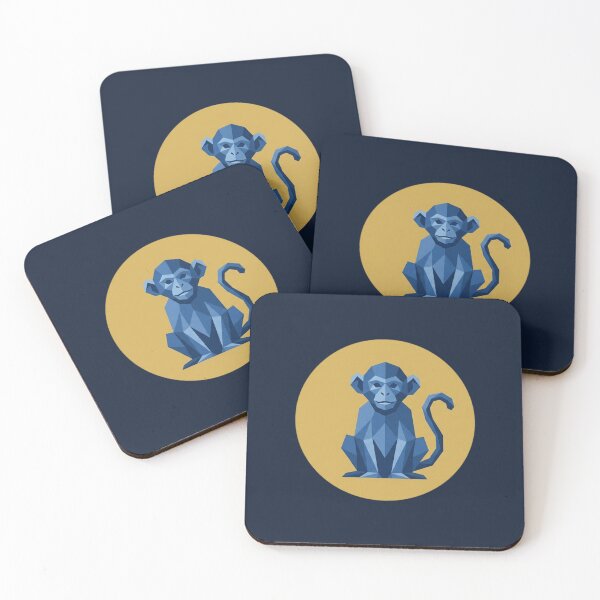 Item preview, Polygonal Blue Primate – Modern Decorative Vinyl for Graphic Design Fans designed and sold by bsbd-action.