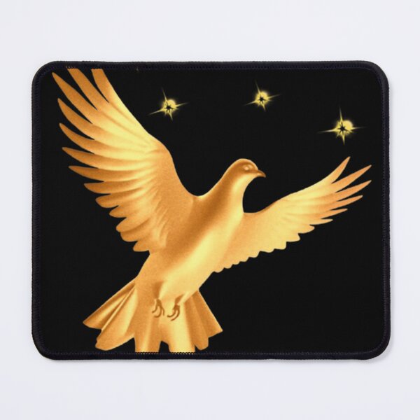 Item preview, Golden Flying Dove Stars | Metallic Peace Bird Art designed and sold by Rawafi Art Studio.