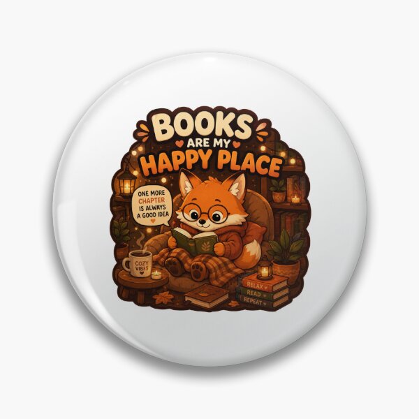 Item preview, Books Are My Happy Place | Cozy Reading Fox  designed and sold by Noxivora.