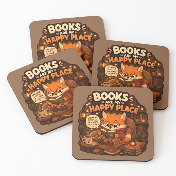 Item preview, Books Are My Happy Place | Cozy Reading Fox  designed and sold by Noxivora.