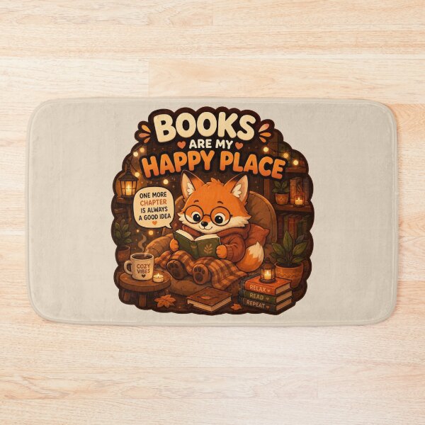 Item preview, Books Are My Happy Place | Cozy Reading Fox  designed and sold by Noxivora.