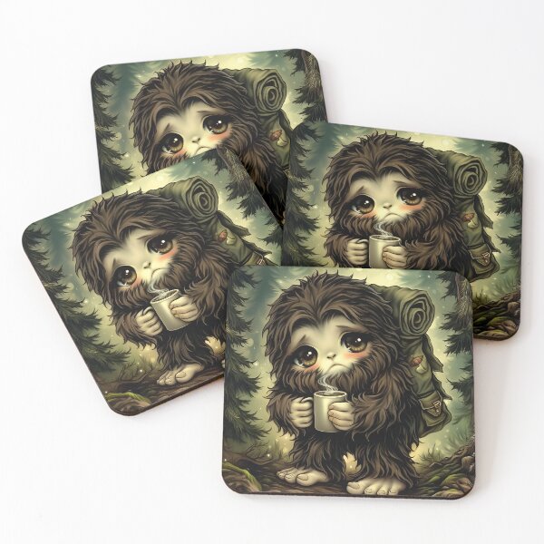 Item preview, Cute Chibi Bigfoot Sticker | Cozy Sasquatch Cryptid Art | Pacific Northwest Folklore Creature designed and sold by InkAndGloom.